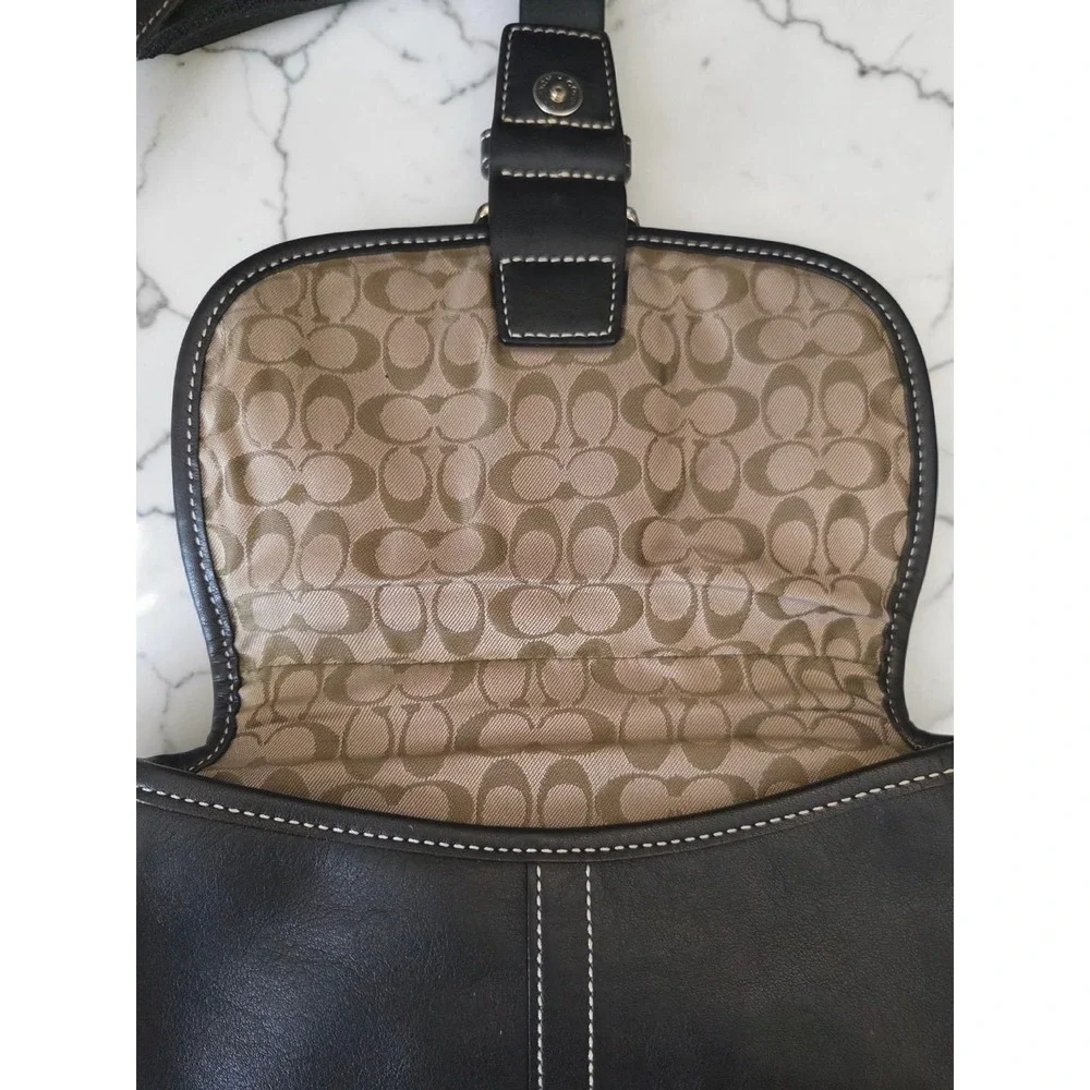 Vintage 2005 Coach Soho‎ Buckle Flap Crossbody Bag 4786 Black Leather Y2K